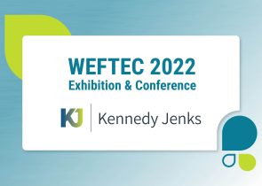 KJ and WEFTEC Logos on colorful background