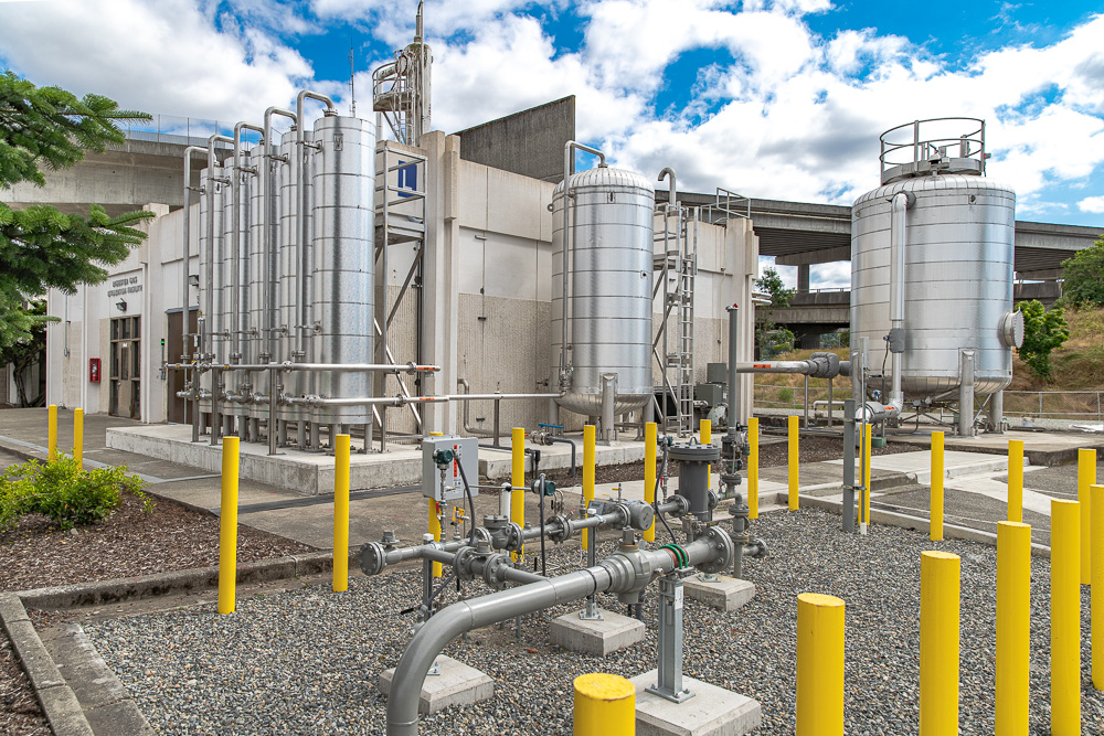 Gas treatment, blending, and compressor within the Digester Gas Utilization Facility