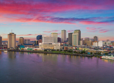 drone view of New Orleans skyline