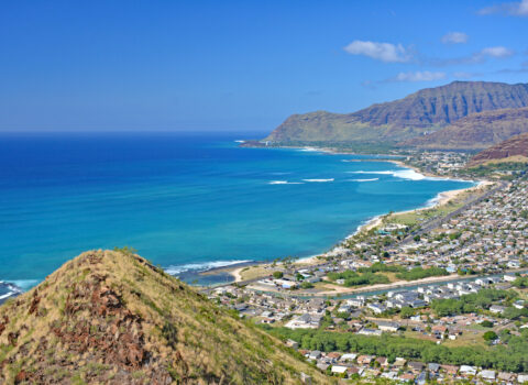 Image of the HI coast near Waianae and Maili. The Waianae treatment plant is in this locale, but not visible.