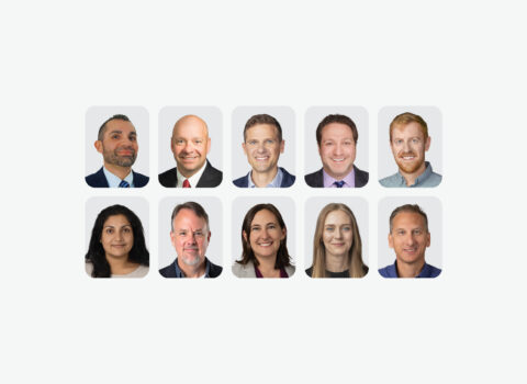A photo collage depicting headshots of 10 KJ employees who have become Vice Presidents and Principals of the company.