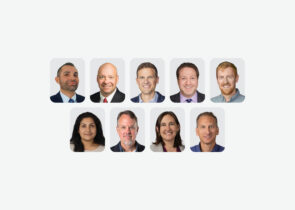 A photo collage depicting headshots of 9 KJ employees who have become Vice Presidents and Principals of the company.