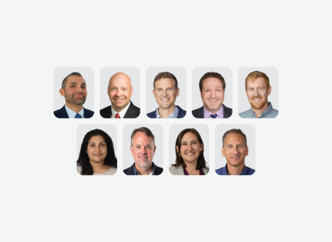 A photo collage depicting headshots of 9 KJ employees who have become Vice Presidents and Principals of the company.